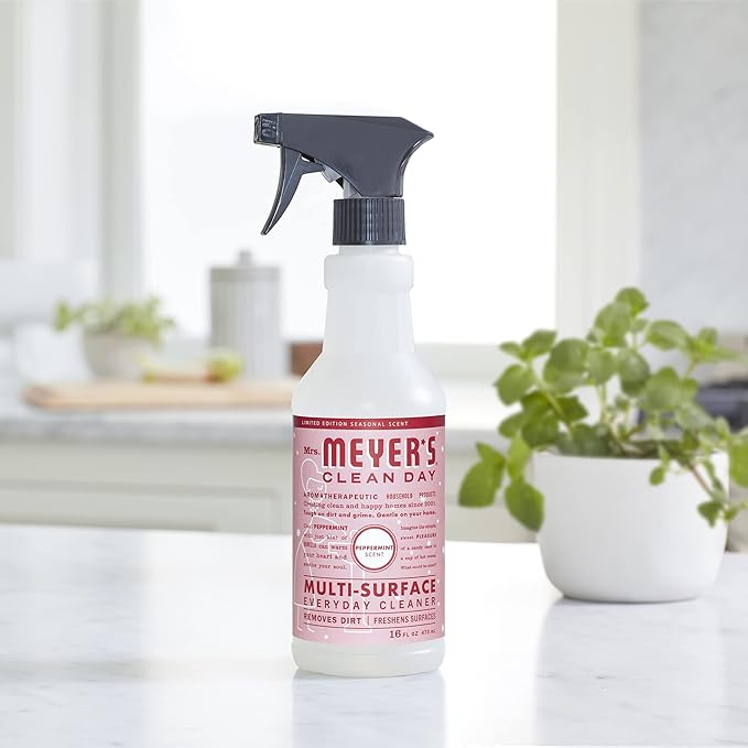 MRS. MEYER'S CLEAN DAY All-Purpose Cleaner Spray, Limited Edition Peppermint, 16 Fl. Oz (Pack of 4)