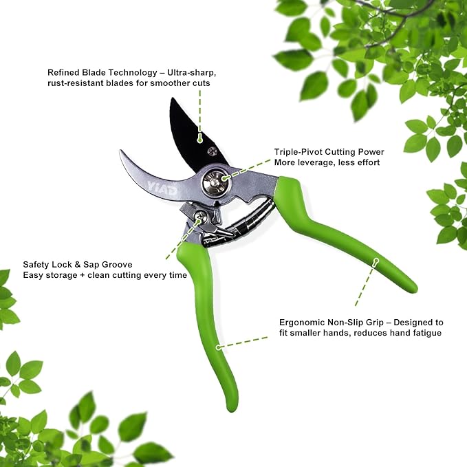 2 Pack Garden Pruning Shears – Heavy Duty Pruning Shears & Loppers for Tree Trimming, Gardening Tools Set