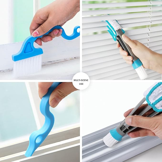 SetSail Blind Duster, Blind Cleaner Duster and Brush Kit with 3pcs Removable Microfiber Sleeves Groove Gap Cleaning Tool for Household Cleaning Window Cleaning Air Conditioner Cleaner