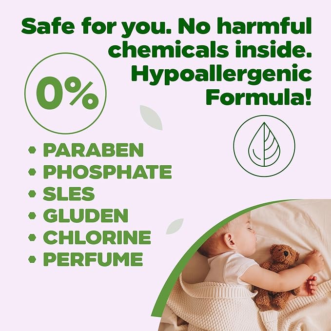 Baby Fabric Softener, Plant-Based Liquid Fabric Softener, Non-Toxic, Hypoallergenic, Fragrance-Free, EcoCert Certified, Vegan, Static Control, 32 Washes, 34 fl oz (1000 ml)