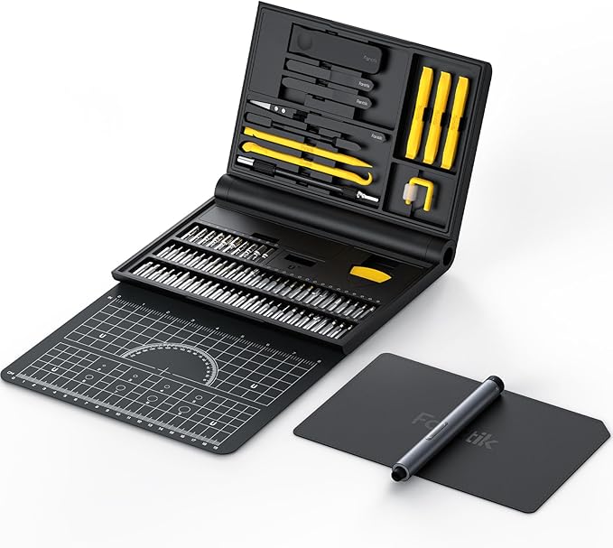 Fanttik Electric Screwdriver Kit, Precision Screwdriver Set, 64 Magnetic Bits, 12 Types Fix Tools, 0.05/0.2 N.m, Repair Tool for Phone Laptop Watch Electronics - E1 NEX Workstation