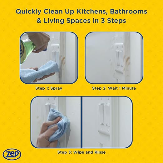Zep All-Purpose Cleaner - 32 oz (Pack of 4) ZUALL324- designed to tackle tough grease dirt and grime throughout your home