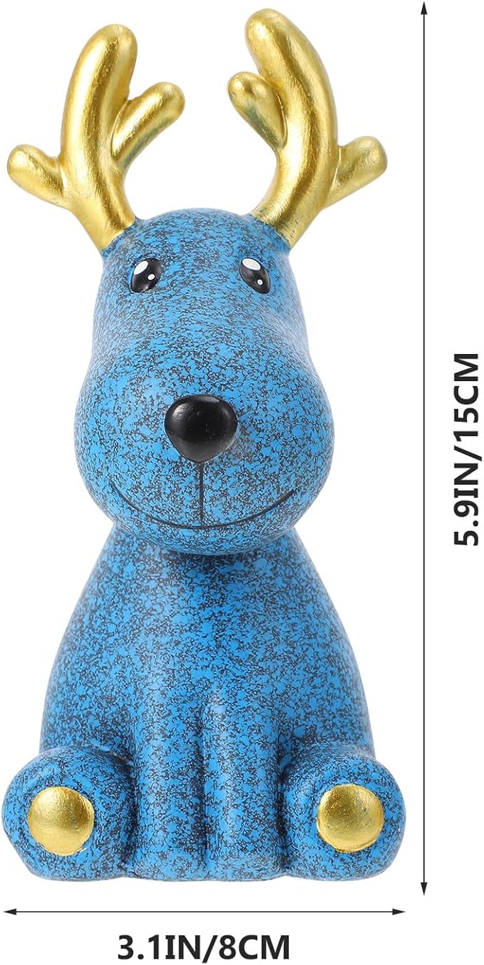 Deer-Shaped Eyeglasses Holder Rack Desktop Ornament Blue Glasses Stand Eyewear Organizer for Home Office Storage