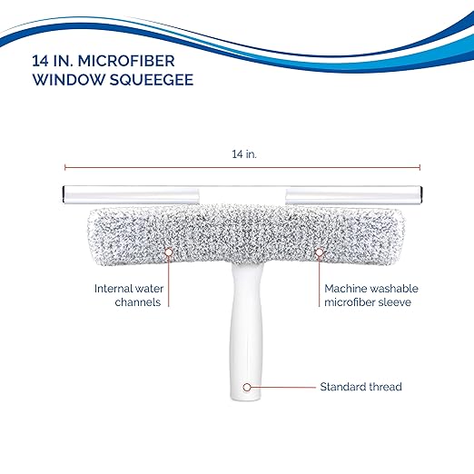 Unger Window Washing Kit with Scrubber, Squeegee, 5ft. Telescoping Pole – Window Cleaner Tool Set for House Window Maintenance, Professional Grade Home Window Cleaning Kit