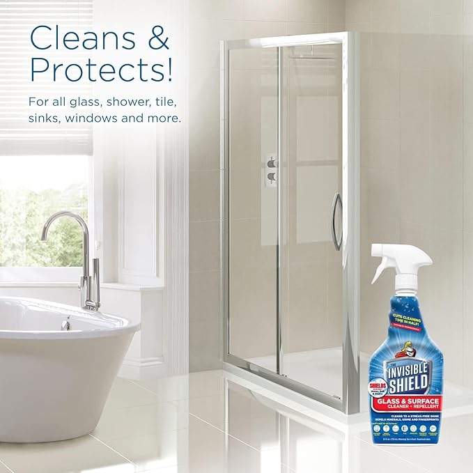 Invisible Shield Glass Essentials Shower Door Protectant and Water Spot Remover Kit 32 oz