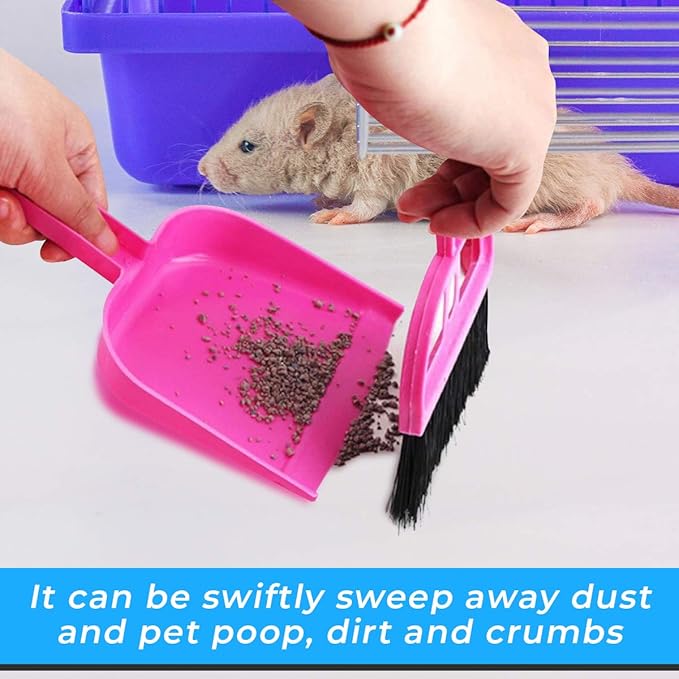 Mini Broom and Dustpan Set - Compact Cleaning Kit for Home, Car, Camping, Small Spaces, Pet Cleanup, and Travel - Durable Small Broom and Dustpan Set Mini - Sky Blue Broom