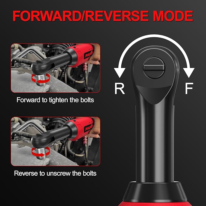 Electric Ratchet Wrench Set,12V Cordless Ratchet Wrench 3/8", 400 RPM Power Ratchet Tool Kit with LED Light, 7 Sockets, 1/4" adapter, 2 Packs 2000mAh Lithium-Ion Battery and Fast Charger