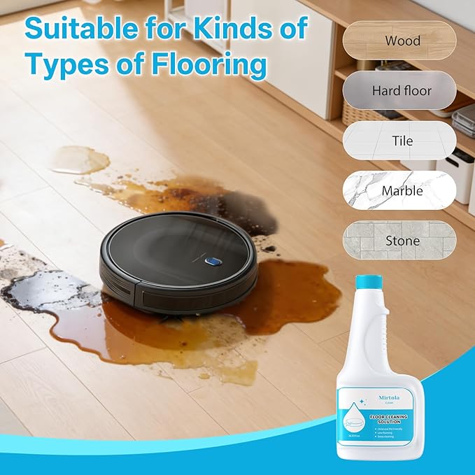 Floor Cleaning Solution, Dilution Ratio 1:200, Compatible with Eufy Cleaning Solution, Eco-Friendly, Plant-Based,Compatible with Omni C20, X8 Pro, X10 Omni, G series, L Series (2 bottle)