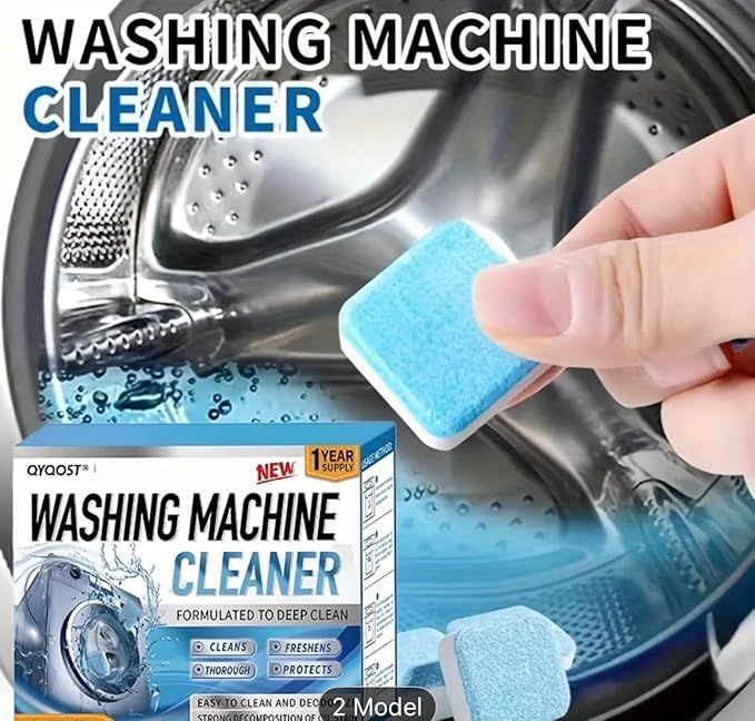 QYQOST Washing Machine Cleaner Descaler, Deep Cleaning Tablets, 25 Count, HE Front Loader and Top Load Compatible, Septic Safe Deodorizer