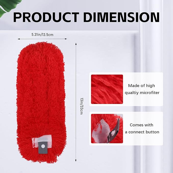 Reusable Microfiber Duster Refills Compatible with OXO & MR.SIGA Duster - Washable Duster for Household Cleaning Dusting Furniture Blind Ceiling Fan 2Pack (Handle NOT Included)