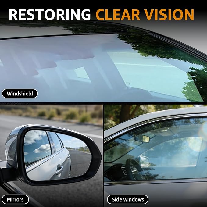 Glass Emulsion Cleaner,Glass Oil Film Cleaner,Roll-On Car Glass Emulsion Cleaner Cleaning Board, Removes OilFilm & Smudges, Improve Clarity for Safe Driving