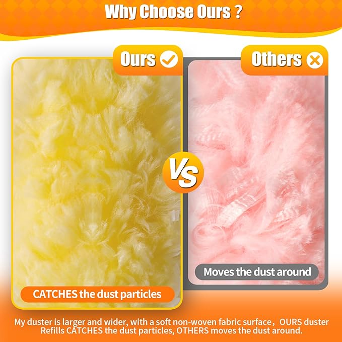 30 Count 360° Heavy Duty Duster Refills, Compatible with Swiffer Duster, Larger Size Disposable Electrostatic Microfiber Dusters, 4X Thick Cleaning Dusters, Unscented