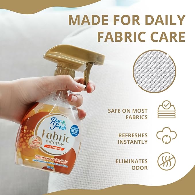 Fabric Refresher Spray - Floral Fresh - Wrinkle Release Spray & Fabric Softener Alternative - Odor Eliminator Deodorizer Spray for Clothes, Bedding and Home Use