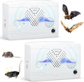 Bat Deterrent Devices,Bat Deterrent for Attic,Rechargeable Bats Keep Away,Porch & House | Bats Removal Do It Yourself for Indoor & Outdoor | Friendly to Human & Pet (2, White)