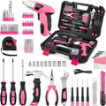 3.6V Pink Cordless Screwdriver Set, 151Pcs Home Tool Kit with Magnetic Bits & LED Light - Rechargeable Power Drill for Women DIY, USB-C Fast Charging