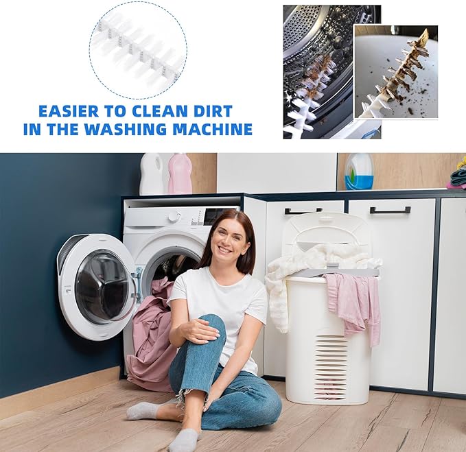 Zerodeko 2-Pack Washing Machine Cleaner Brush Set for Front Load Washers Durable Washer Drum Cleaning Tool 23.62 X 1.77 X 1.57 Inch Efficient Dirt and Lint Removal for Household Laundry