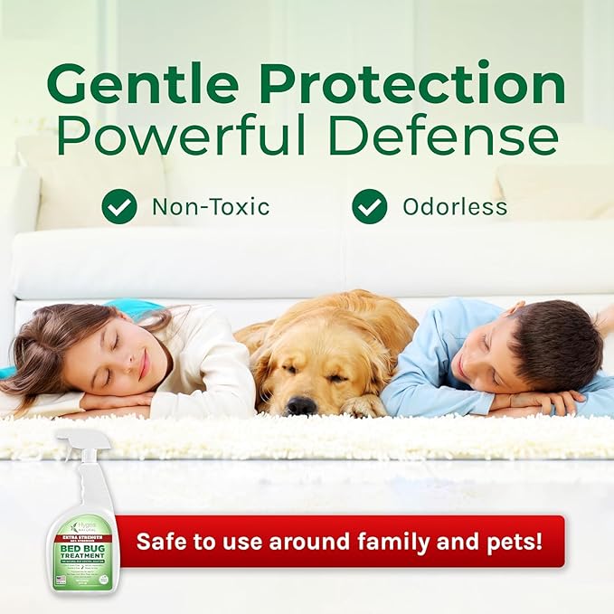 Hygea Natural Extra Strength 24 oz Bed Bug & Mite Spray Bundle - Child & Pet friendly - Stain & Odor Free - 66% Stronger Natural Formula (6 Pack)