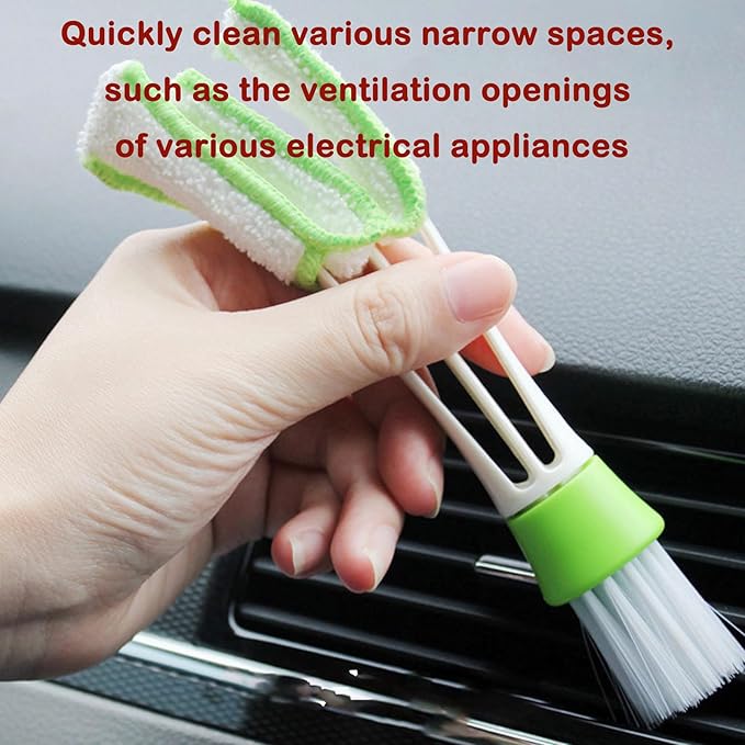 Blind Cleaner Duster Tool, 3-Pack 7-Finger Design and 3-Pack Vent Dusting Tool, High-Density Microfiber Fleece with Ergonomic Handle, Detachable and Washable for Window Blind and Air Vent Cleaning