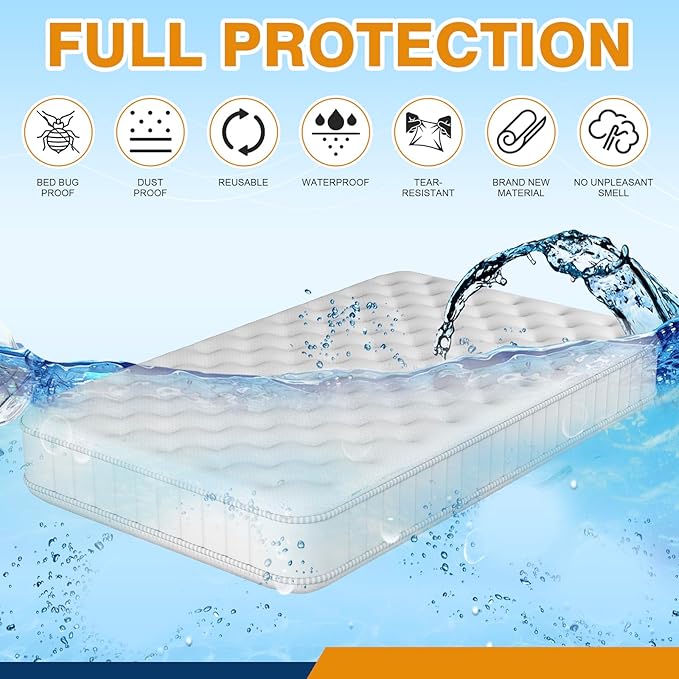 Crib Mattress Storage Bag – Heavy-Duty 4 Mil Thick Waterproof Moving Bag – Strong, Tear-Resistant Protective Cover for Baby Crib Mattress Storage or Transport