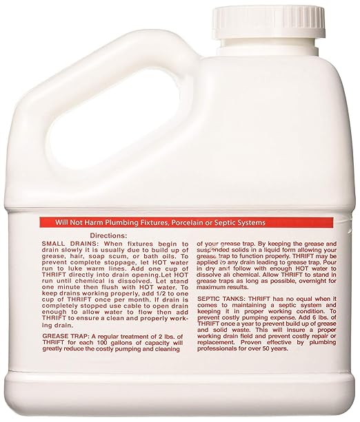 THRIFT FBA_T-600 T-600 Alkaline Based 6 lb. Granular Drain Cleaner, White (Тwо Расk)