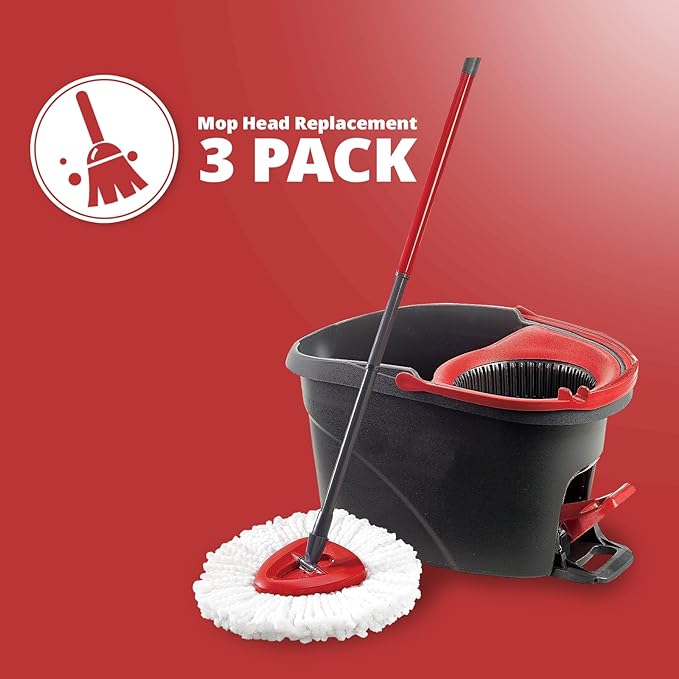 Mop Replace Head, 3 Pack Spin Mop Replacement Head Easywring 1-Tank System, Easy Cleaning, Microfiber, Machine Washable