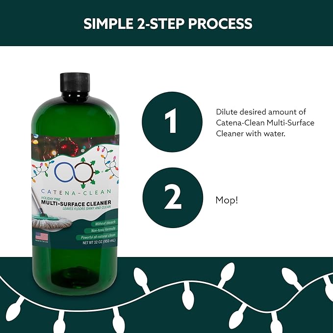 Natural Holiday Pine Scented Mop Cleaner (6 Pack) - Streak-Free Floor Cleaning Solution for Wood, Laminate & Metal Flooring - Removes Dirt, Spills, Grime & Sticky Residue 192 fl. oz total