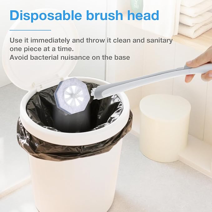 Disposable Toilet Wand Refills, Toilet Bowl Cleaner Scrubbing Pads, 30 Ct
