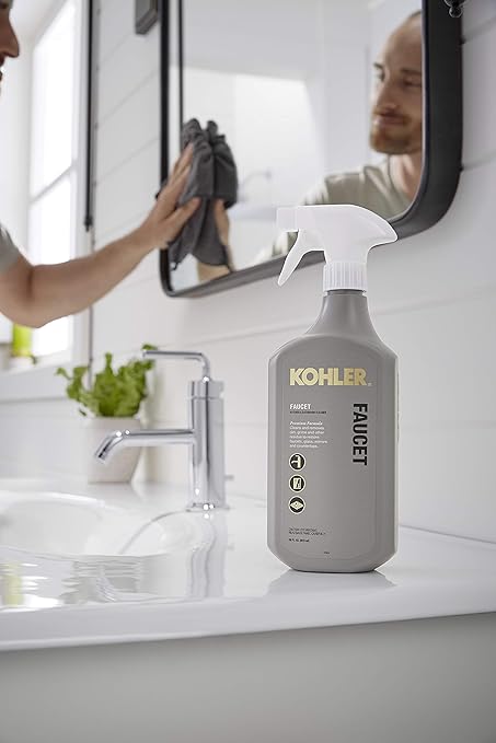 KOHLER K-EC23723-NA Faucet Cleaner, Kitchen and Bathroom Cleaner, Streak Free Shine, Ammonia and Alcohol Free, 28 FL Oz