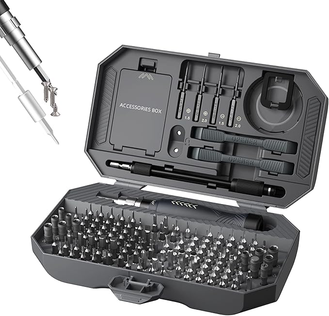 Precision Screwdriver Set, Laptop Screwdriver Kit, JAKEMY 164 in 1 Professional Computer Screwdriver Repair Kit with T6 Torx Bit for MacBook, iPhone, Watch, Camera, Eyeglass, Xbox, DIY
