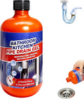 Pipeline Dredging Agent, Pipe Dredge Drain Cleaner, Sink Drains Hair Clog Remover Cleaner, Toilet Unclogger Heavy Duty,Bathroom Shower Unclog Clogged Drain, Compatible with All Pipe Materials（500ml）