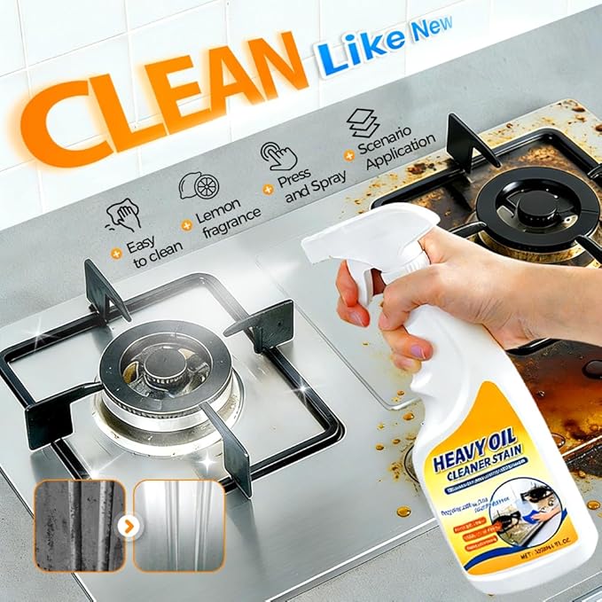 Heavy Oil Multi Purpose Cleaner Stain, 2026 Upgraded Clean Kitchen Oil Stains Spray, Electrolyzed Ion Kitchen Cleaner for Oven Stove Top Range Hood Sink (2 pack)