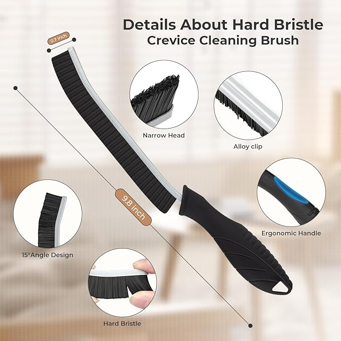 Cleaning Brush-Hard Crevice Cleaning Brushes, Multifunctional Window Groove Brushes, Grout Brush, Cleaning Tool for Bathroom, Kitchen, Toilet, Tile, Sink, Home (6, Blue)