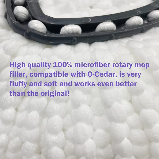 6 Pack Mop Replacement Heads for O-Ceda EasyWrin Spin Mop, Microfiber Spin Mop Refills, Easy Cleaning Mop Head Replacement White