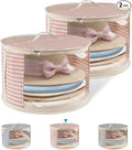 2 Pack Hat Storage Box with Clear Window, Holds up to 7 Caps Cowboy Hat Organizer Bag for Closet for Wide Brim Hats with Carrying Handles, Pink