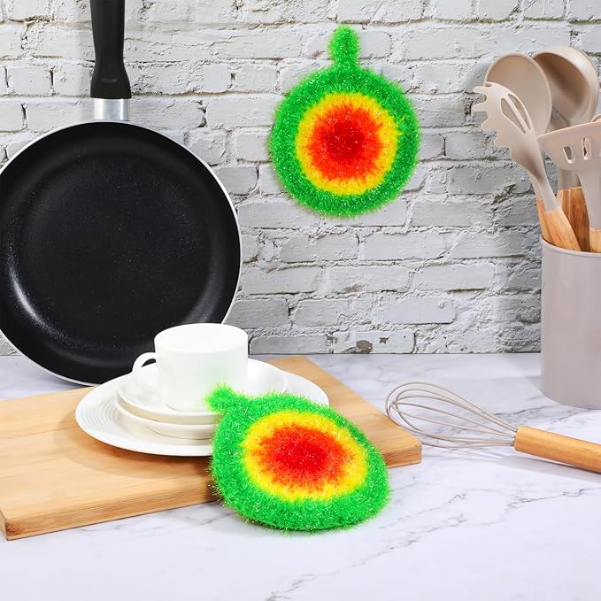 TOYANDONA 5pcs Dish Sponge Cleaning Scrubber: 6. 3in Thickened Non-Scratch Odorless Reusable Cleaning Cloths, Hangable Kitchen Dishwashing Swedish Sponge for Housework Countertop Sink