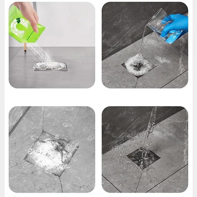 Powerful Pipe Dredging Agent - High Speed Drain Cleaner Foaming Powder, Wild Sink and Drain Cleaner Powder, Fast Foaming for Kitchen/Bathroom/Toilet Pipeline Quick Cleaning Tool (2Pcs)