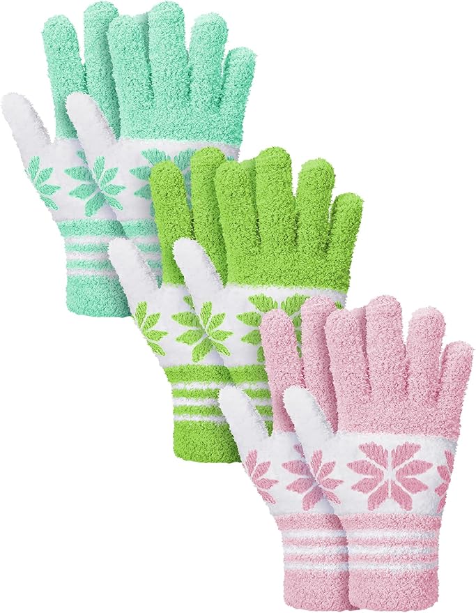 Patelai 3 Pairs Microfiber Plant Dusting Gloves Leaf Cleaning Gloves for Indoor Plants, Blinds, Furniture, House (Yellow,Pink,Blue,White,Medium)