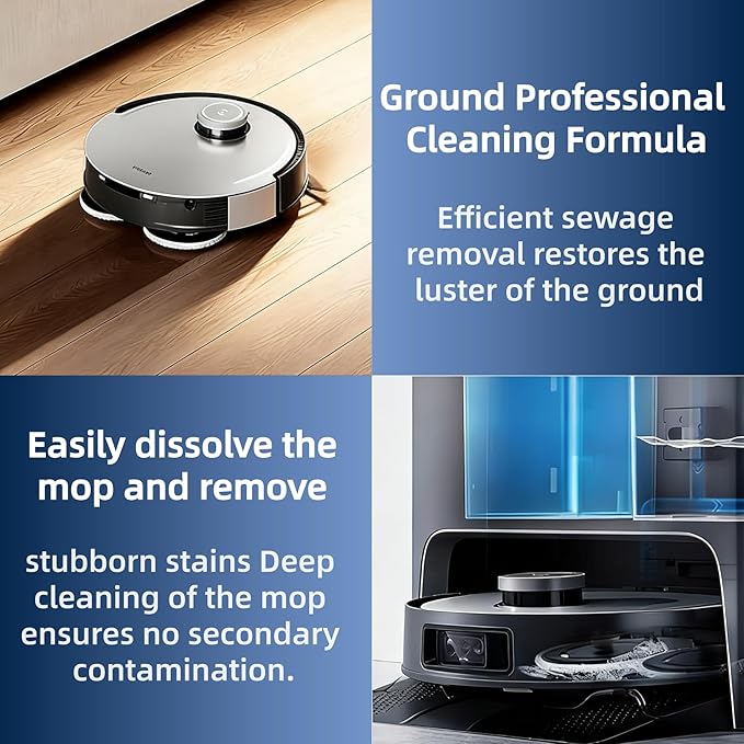 1L Floor Cleaner,Compatible with ECOVACS DEEBOT T30S COMBO / T30S / X2 COMBO / X2 OMNI / T20 OMNI / X1 OMNI / X1 TURBO / T10 OMNI / X9 Pro OMNI,Deep Cleans for Multiple Hard Floors.(1 bottle)
