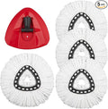 4 Pack Mop Replacement Heads Compatible with Ocedar Mops Replace Head EasyWring Spin Mop Heads Replacements - Includes 1 Rotating Mops Base, Microfiber Mop Refills, Easy Cleaning