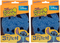 Scrub Daddy Disney Stitch Dish Sponge Twin Pack, Smiley Face Sponges for Cleaning & Washing Up - Kitchen Non Scratch Scourers with FlexTexture Firm & Soft Scrubbing, Dishwashing Scrubber