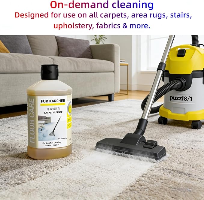 RM519 Sofa, Bed Sheet, Curtain, Fabric, 1L Carpet Cleaner. Compatible With Kärcher Puzzi 8/1, 10/1 SE BRC Series. All Upright And Compact Deep Carpet Cleaners(1 PCS)