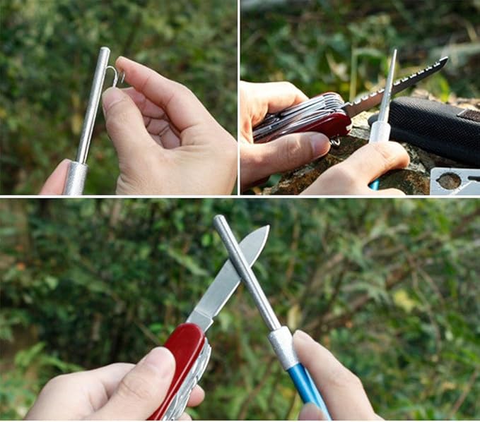 12" Hori Hori Garden Knife (Right Serrated Blade) with Free Diamond Sharpening Rod, Ideal Gardening Digging Landscaping Weeding Tool, with Thick Sheath and a Fine Gift Box