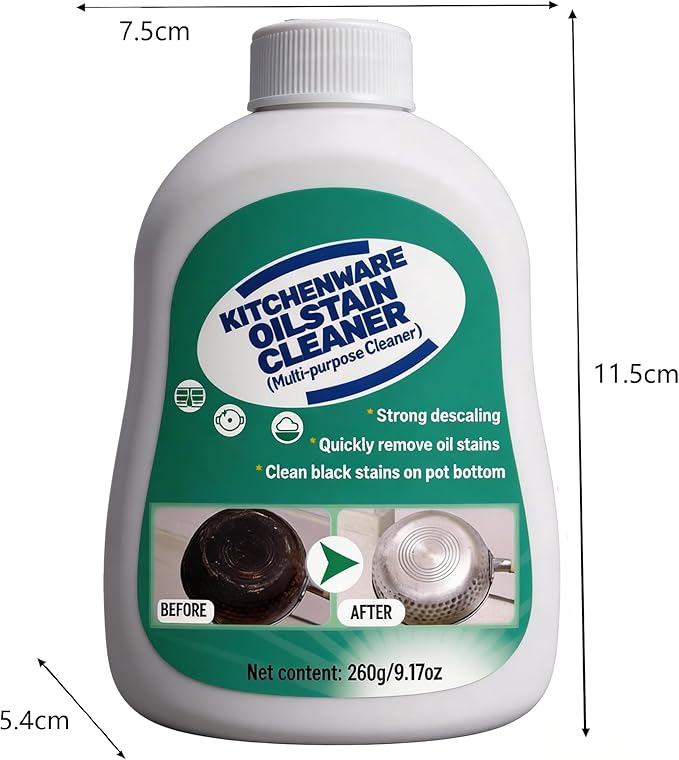 Kitchenware Oil Stain Cleaner, Multi-purpose Kitchen Cleaner, Pot Bottom Black Stain Cleaner, Pan Bottom Cleaning Paste,Powerful Kitchenware Cleaner, Oil Stain Remover (150, Grams)