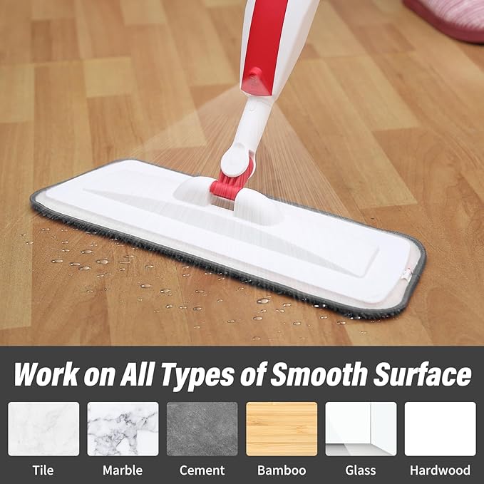 16.5 inch Mop Pads Refills, 3 Pack Microfiber Reusable Replacement Mop Pads Flat Replacements Heads for Wet Or Dry Floor Cleaning and Scrubbing, Grey Cloth