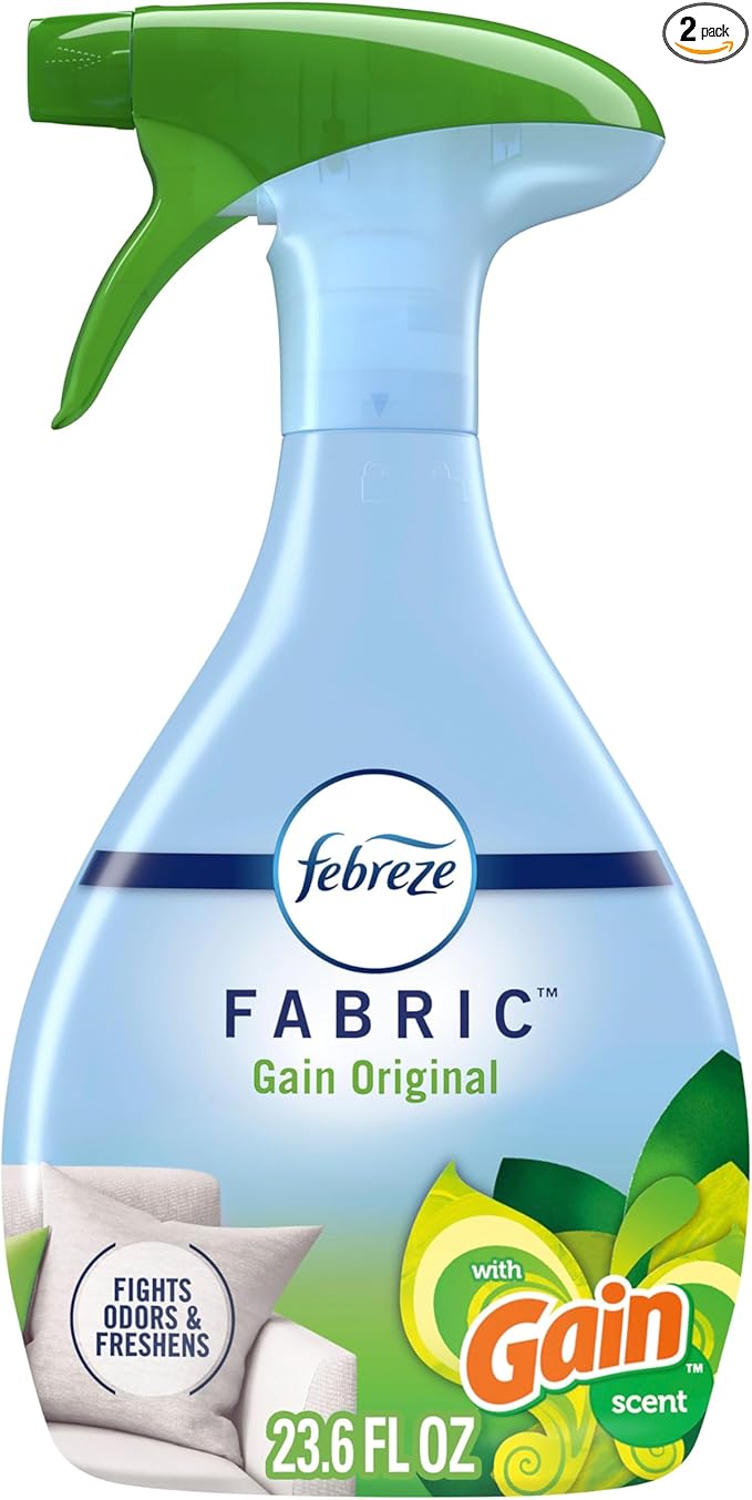 Febreze Fabric Spray Air Freshener, Odor-Fighting Fabric Refresher, Sneaker Balls Alternative, Couch Cleaner, Linen Spray, Multi-Use, Gain Original Scent, 23.6 fl oz (Pack of 2)