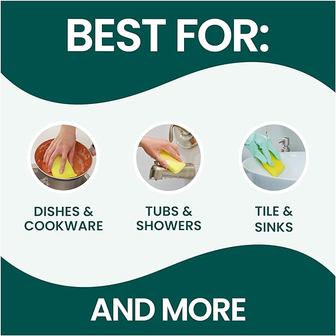 Scotch-Brite Dobie Pads, Dobie Sponge for All Purpose Cleaning of Kitchen, Bathroom, and Household, Non Scratch Dobie Cleaning Pads Safe for Non-Stick Cookware, 24 Dobie Pads