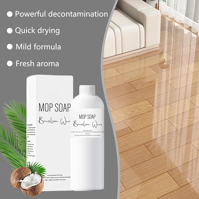 Brazilian Waves Mop Soap,New Mop Soap for Floor Cleaning, Multisurface Bathroom & Kitchen Cleaner Supplies (120ML)