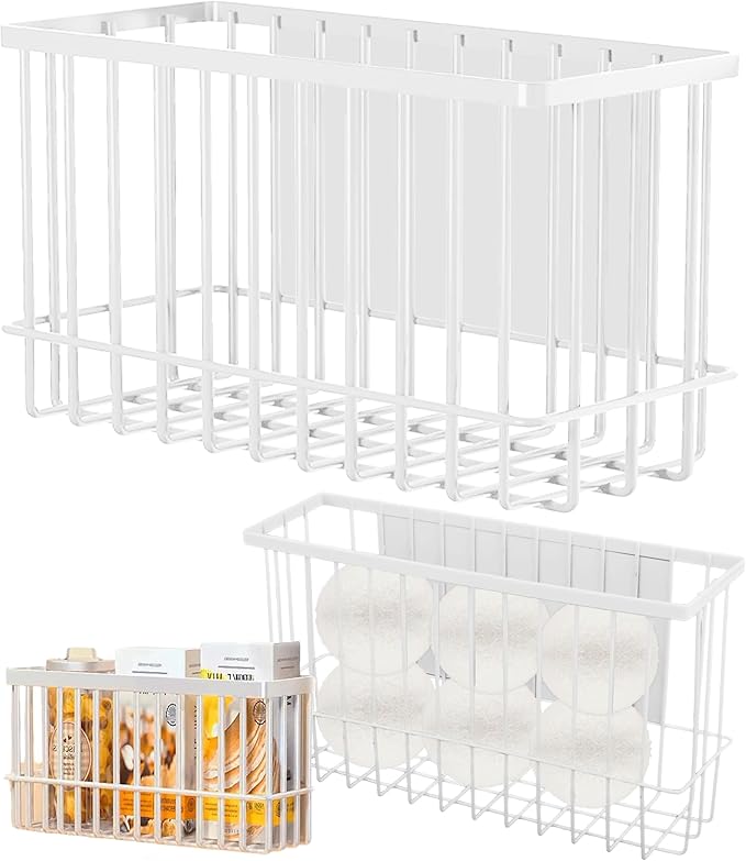 Buyyyit Laundry Room Organization & Storage Magnetic Basket Shelf Dryer Ball Lint Bin File Holder Container for Fridge & Washer