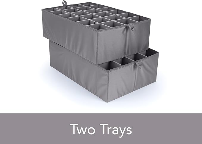 Covermates Keepsakes - Adjustable Zip-Top Storage Box - Configurable FlexGrid Compartments - Heavy Duty Polyester- Reinforced Handles - Stackable Design - Indoor Storage, Beige Heather