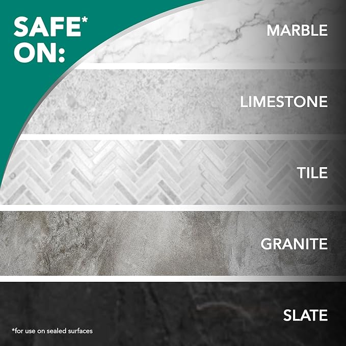 Weiman Disinfectant Granite Daily Clean & Shine (2 Pack with Polishing Cloth) Safely Clean Disinfect and Shine Granite Marble Soapstone Quartz Quartzite Slate Limestone Corian Laminate Tile Countertop